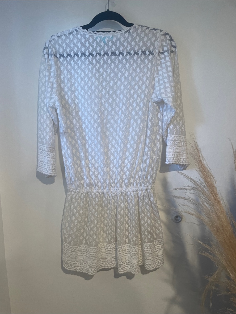 Melissa Odabash White Textured Cover-Up Sz S B134 - Picture 4 of 5